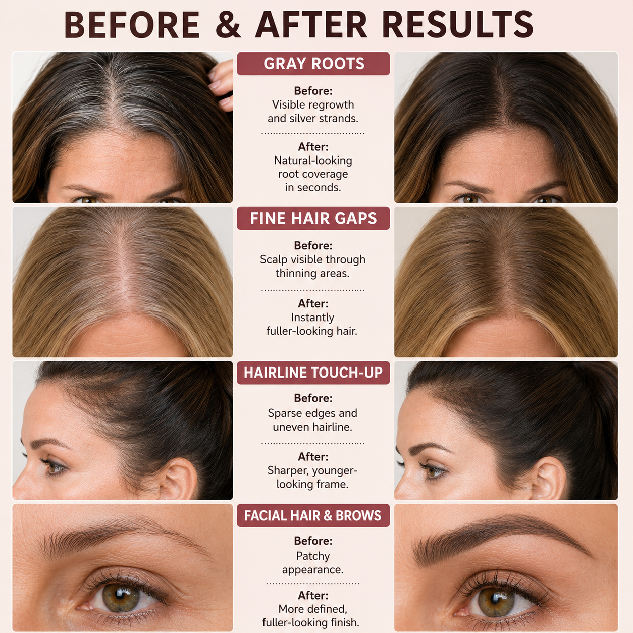 Marvyo® 10-Second Hair Concealer  Cover Grays • Fill Thin Areas • Perfect Your Hairline